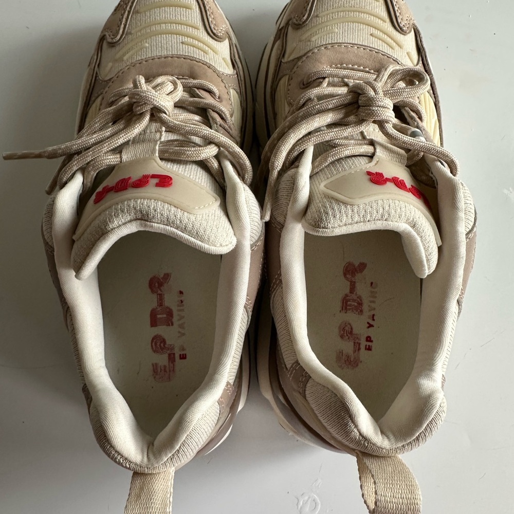 Tan and White Women's Sneakers